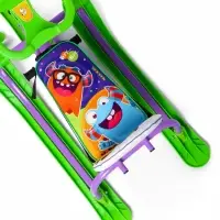Снегокат &laquo;Twiny1+&raquo; с монстриками, со спинкой, зелёный, фиолетовый, TW1+/МН Nika Kids