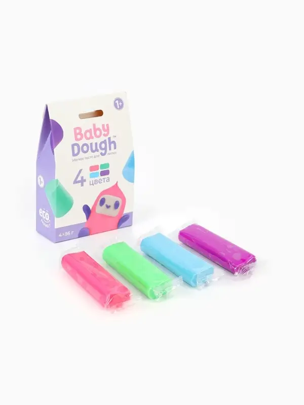 Тесто BabyDough 4 шт в коробке розовый щипок №1