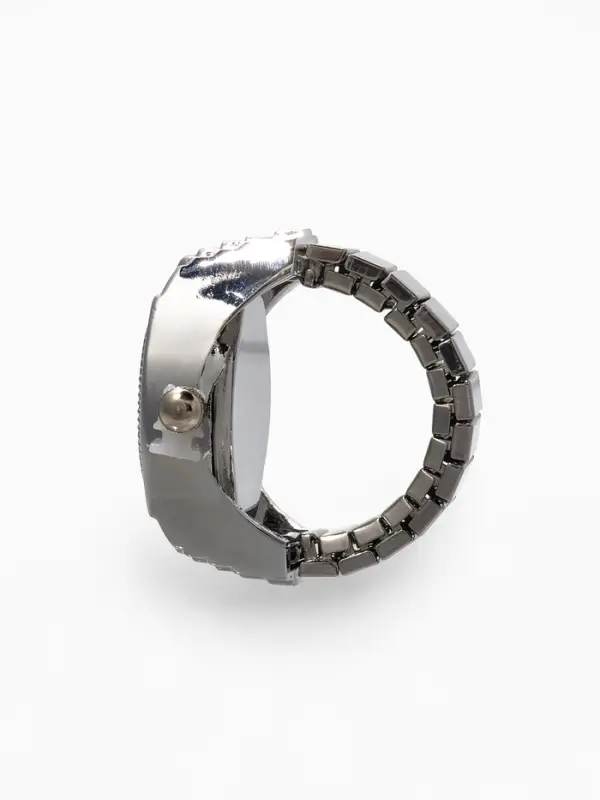 Кольцо &laquo;Время&raquo;, часы круг, цвет серебро