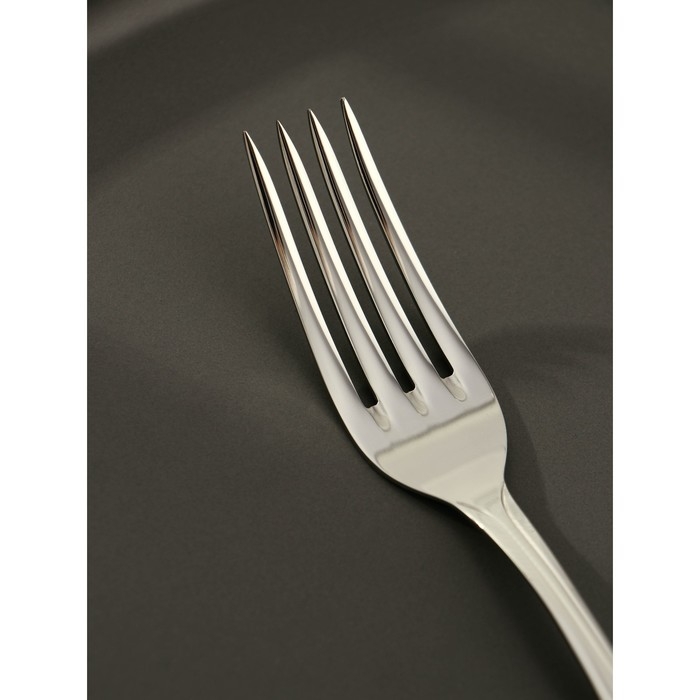Вилка столовая &laquo;Волна&raquo;, h=19,5 см, толщина 2 мм, цвет серебряный