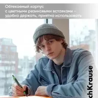 Ручка шариковая автоматическая, ErichKrause XR-30 Matic&Grip Accent, 0.7 мм, резиновый держатель, синяя, МИКС