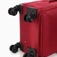 Чемодан на колёсах TEXTURA, кодовый замок, с увеличением, 36&times;25&times;58 см, 20", красный