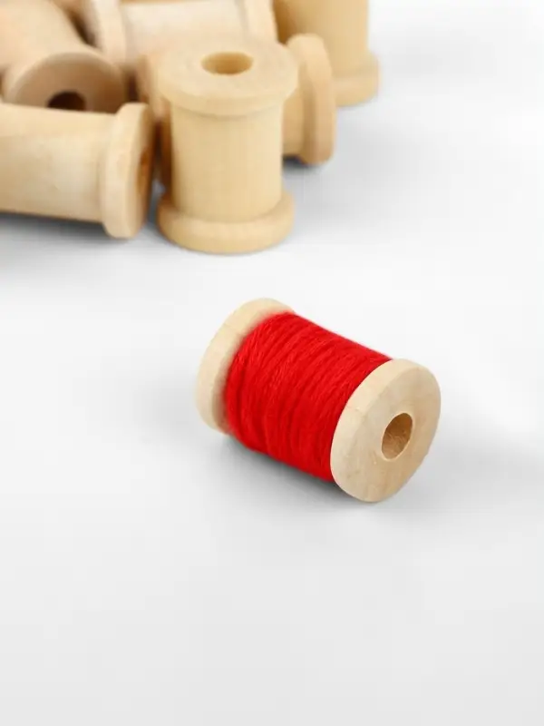 Набор деревянных катушек без покрытия, 15 шт., d=2&times;2.5 см