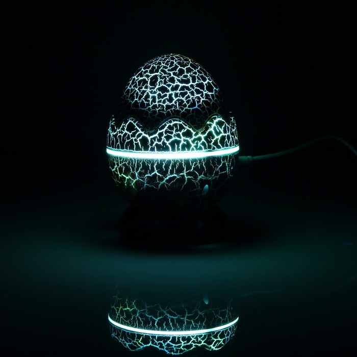 Световой прибор «Яйцо динозавра» 10 см, динамик, съёмная полусфера, свечение RGB, пульт ДУ, USB, синий Световой прибор «Яйцо динозавра» 10 см, динамик, съёмная полусфера, свечение RGB, пульт ДУ, USB, синий