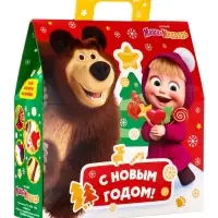 Подарок в картонной упаковке "Маша и Медведь!" а43, 470 гр