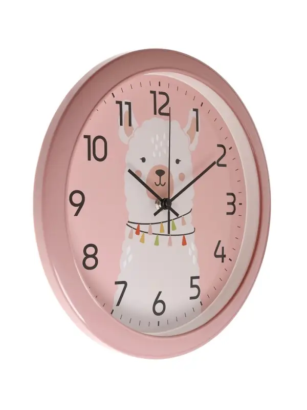 Часы настенные  Часы настенные "Альпака", детские, плавный ход,  d=29см, розовые