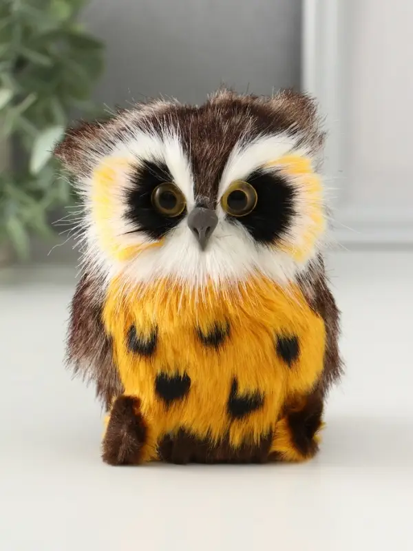 Фигурка-пушистик &laquo;Сова на ветке&raquo;, 7.5&times;8&times;11 см