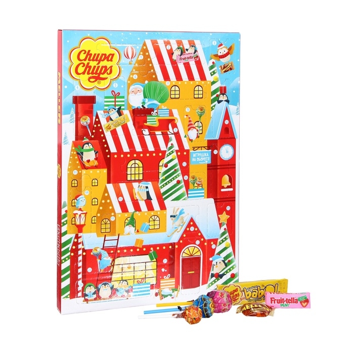 Новогодний Адвент Календарь Chupa Chups, Fruittella и Meller, 224 г Новогодний Адвент Календарь Chupa Chups, Fruittella и Meller, 224 г