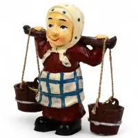 Садовая фигура из полистоуна &laquo;Бабушка с ведрами&raquo;, 20&times;7&times;19 см, Greengo