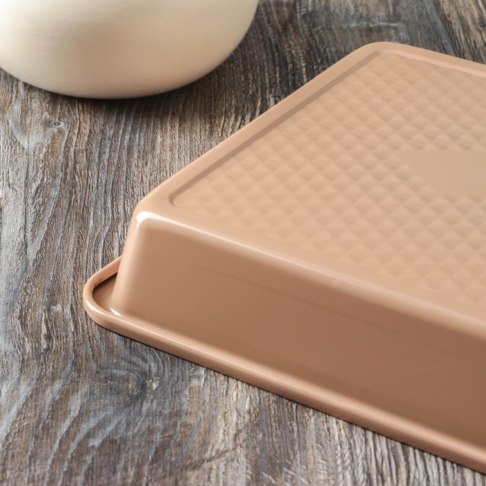 Противень Magistro Shiny Diamond, 25,3×25,3×5 см, толщина 0,6 мм, антипригарное покрытие, цвет коричневый