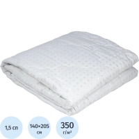 Одеяло Luscan 140х205 стеган, 350гр/м2 (иск. леб. пух/тик ПЭ), бел. шашечки