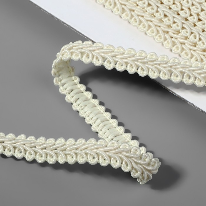 Тесьма декоративная «Шанель», 10 мм, 10 ± 1 м, цвет бежевый Тесьма декоративная «Шанель», 10 мм, 10 ± 1 м, цвет бежевый