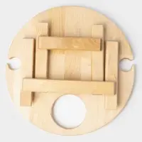 Столик - поднос для вина Adelica, менажница со складными ножками, на 2 персоны, d=32&times;1.8 см, дерево берёза