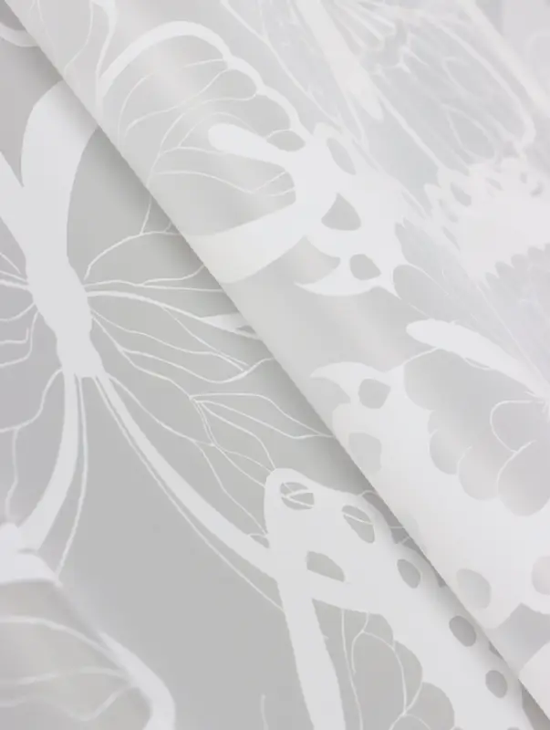 Пленка для цветов и букетов &laquo;Бабочки&raquo;, белая, матовая, 57&times;57 см