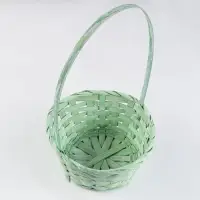 Корзина плетёная 19&times;9/32 см, светло-зелёный, бамбук