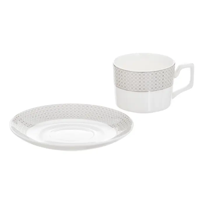 Чайный сервиз WY Eternal, 12 предметов, кружка 250 мл 6 шт., блюдце 6 шт., фарфор