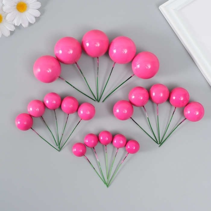 Декор для творчества Декор для творчества "Шарики фуксия" d=2; 3; 3,5 и 4 см набор 20 шт