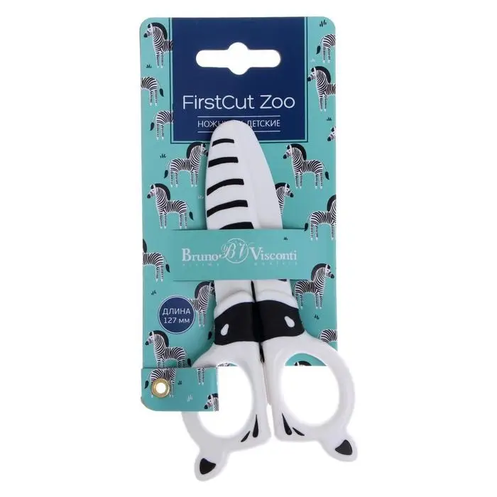Ножницы детские 12,7 см BrunoVisconti Firstcut zoo, МИКС Ножницы детские 12,7 см BrunoVisconti Firstcut zoo, МИКС