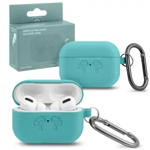Чехол для AirPods Pro Hang Silicone Сase с карабином HF Coast Blue
