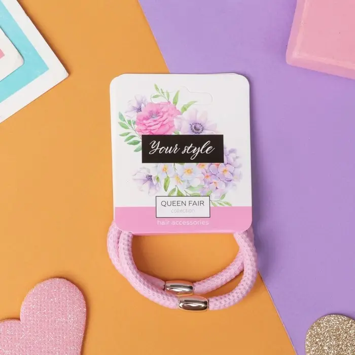 Резинка для волос Резинка для волос "Спорт" (набор 2 шт) лунки лето, 5,5 см, микс