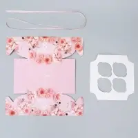 Коробка для капкейка, кондитерская упаковка, 4 ячейки &laquo;8 марта&raquo;, 16&times;16&times;10 см