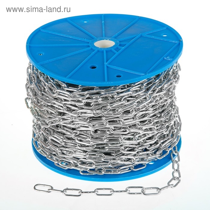 Цепь короткозвенная ТУНДРА krep, DIN766, диаметр 3 мм, сварная, оцинкованная, 60 м Цепь короткозвенная ТУНДРА krep, DIN766, диаметр 3 мм, сварная, оцинкованная, 60 м