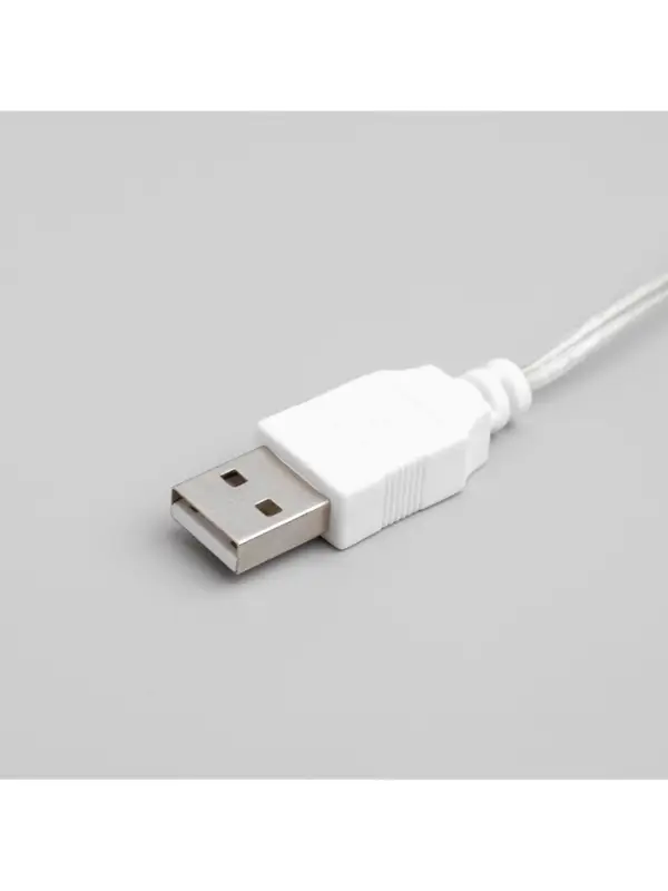 Гирлянда &laquo;Нить&raquo; 3 м с насадками &laquo;Снежинки малые&raquo;, IP20, прозрачная нить, 20 LED, свечение мульти (RG/RB), мигание, USB