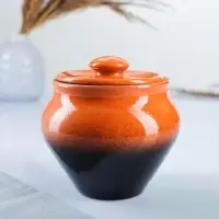 Горшочки для запекания Вятская керамика, набор 6 шт., ухват, 500 мл, МИКС