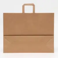 Пакет бумажный крафт 90 г/м&sup2;, плоская ручка, 45&times;15&times;35 см