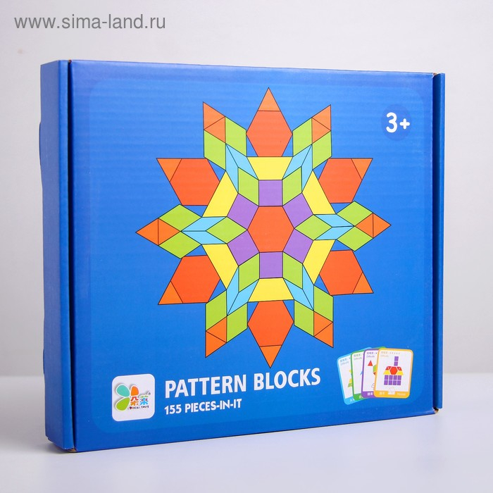 Деревянная игрушка «Развивающий геометрический пазл», 24,5 × 21,3 × 4 см, 24 карточки, 155 деталей