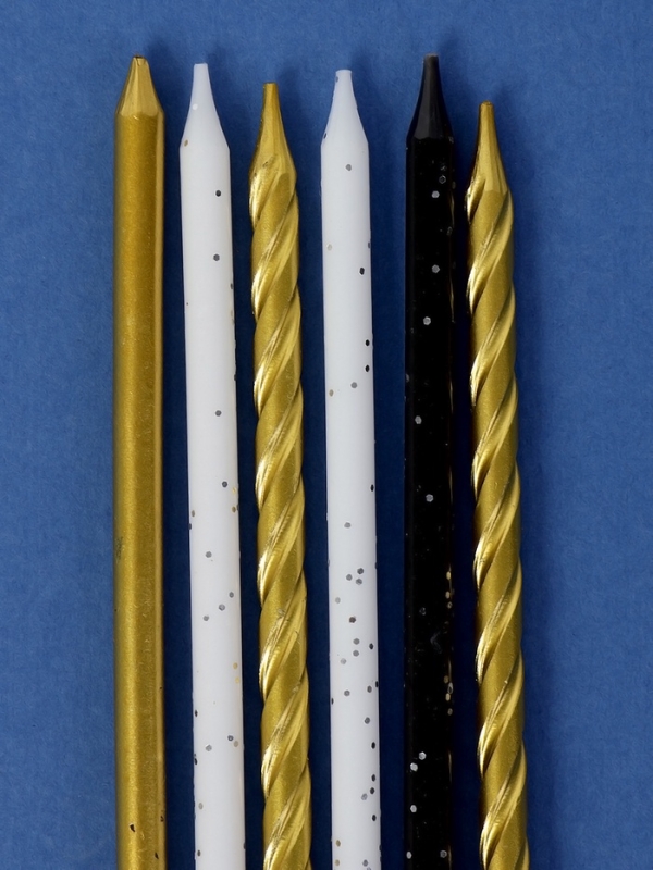 Свечи в торт Свечи в торт "Праздничное волшебство", 6 шт, белый, черный, золотой