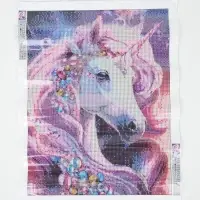 Алмазная мозаика с полным заполнением на холсте &laquo;Драгоценный единорог&raquo;, 30&times;40 см