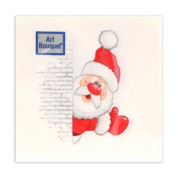 Салфетки новогодние бумажные Art Bouquet «Дед мороз», 2 слоя, 20x20 см, 30 шт Салфетки новогодние бумажные Art Bouquet «Дед мороз», 2 слоя, 20x20 см, 30 шт