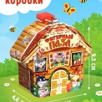 Фигурный пазл в металлической копилке с замочком &laquo;Теремок&raquo;, 40 деталей