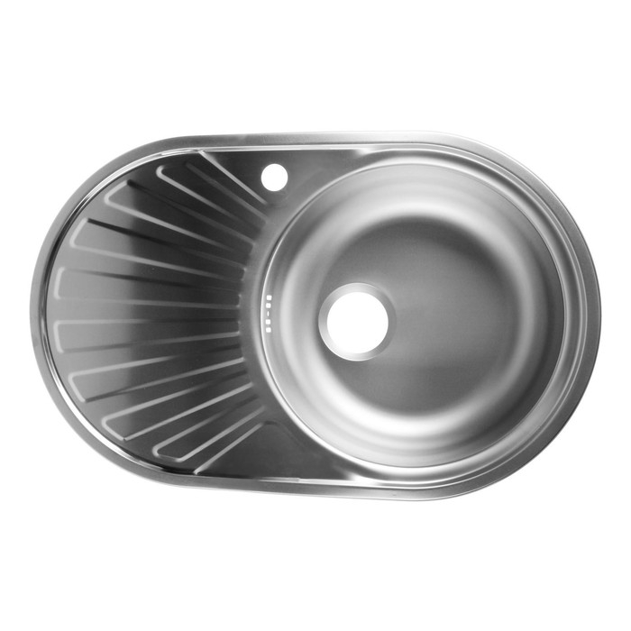 Мойка кухонная  Мойка кухонная "Владикс", врезная, с сифоном, 77х48 см, правая, нержавеющая сталь 0.6 мм