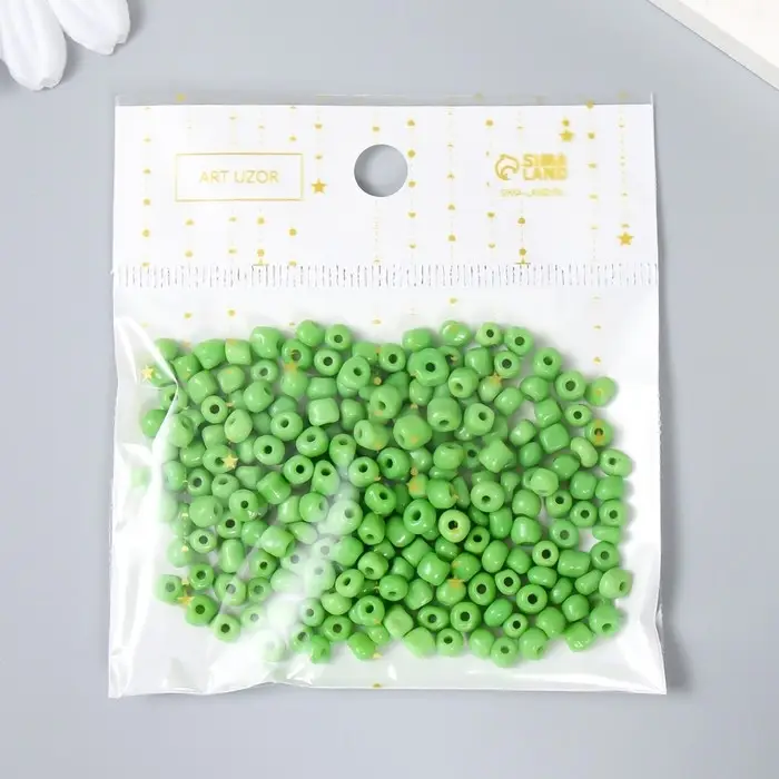 Бисер круглый 6/0  Бисер круглый 6/0 "Зелёный" 20 гр