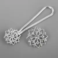 Декоративная застёжка, d = 2,4/3.1 см, цвет серебряный