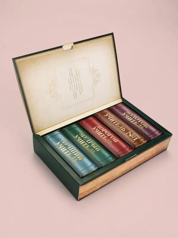 Подарочный набор &laquo;Книга лучшего учителя&raquo;, соль для ванны 5 шт. &times; 200 г, Чистое счастье