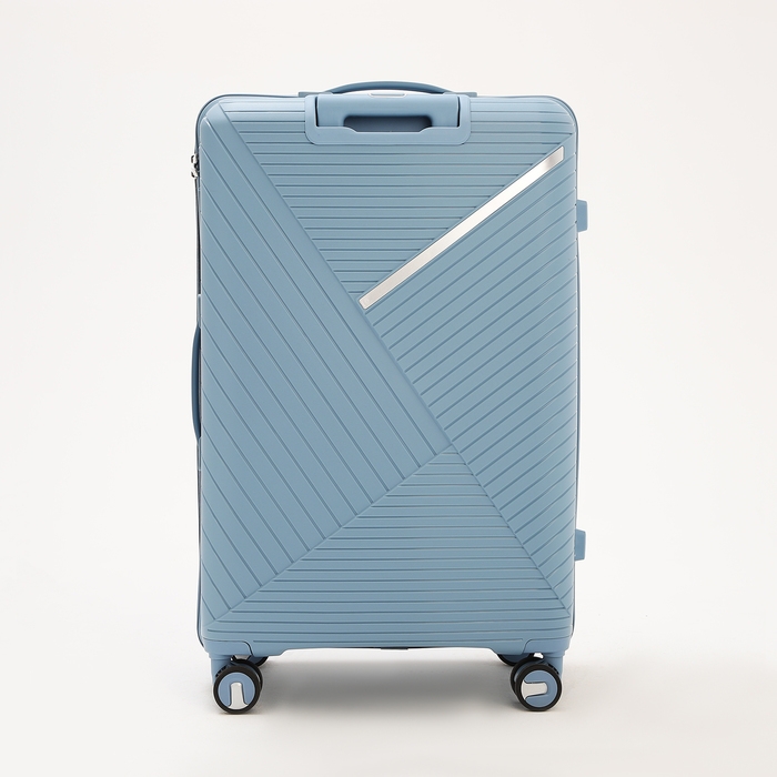 Чемодан большой 100 л (L), отдел на молнии, кодовый замок, 4 колеса, цвет голубой Чемодан большой 100 л (L), отдел на молнии, кодовый замок, 4 колеса, цвет голубой