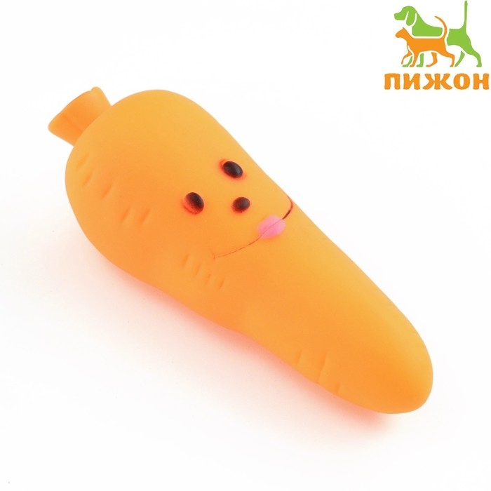 Игрушка пищащая Игрушка пищащая "Морковка" для собак, 12 см, оранжевая