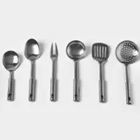 Набор кухонных принадлежностей &laquo;Стандарт&raquo;, 6 предметов, на подвесе, серебристый