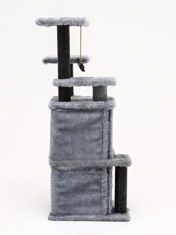 Домик для кошек с когтеточкой, 33&times;40&times;103 см, квадратный, ковролин, серый