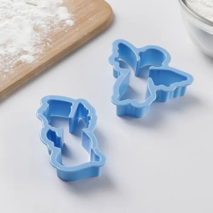 Набор форм для печенья Доляна «Ангелы», 2 шт, 14×13×2 см, цвет голубой Набор форм для печенья Доляна «Ангелы», 2 шт, 14×13×2 см, цвет голубой