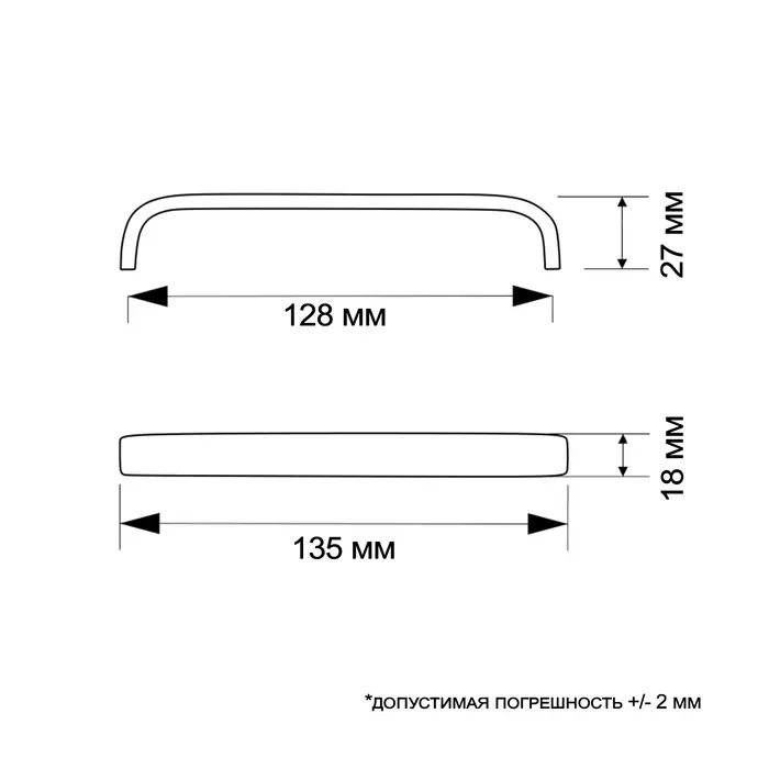 Ручка-скоба мебельная РС112, м/о 128 мм, цвет матовый хром, 4 шт.