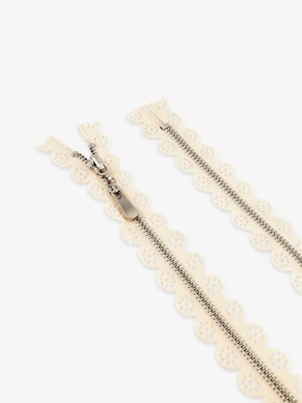 Молния металлическая, №3, неразъёмная, замок автомат, 60 см, бежевая