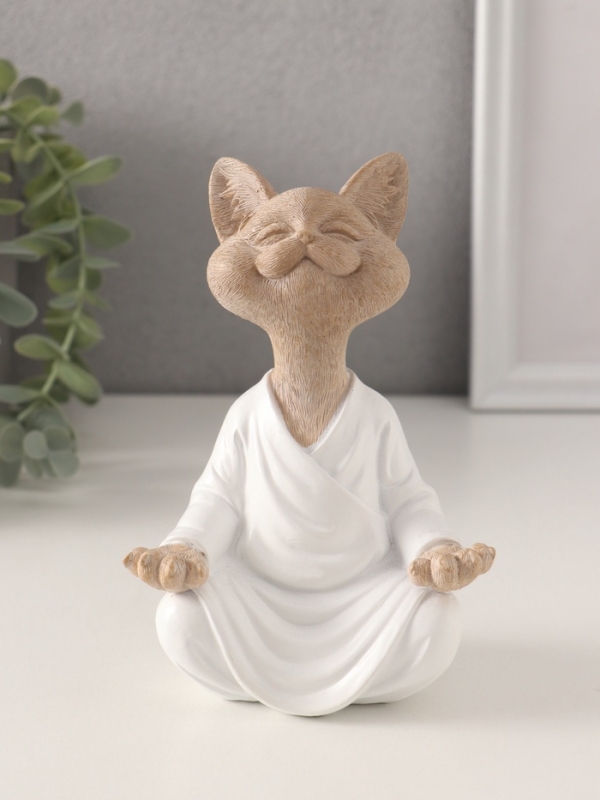 Сувенир полистоун Сувенир полистоун "Кот дзен" 10х6,5х15 см