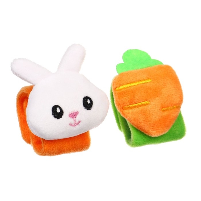 Набор погремушек-браслетов на ручку «Зайка» набор 2 шт, Крошка Я Набор погремушек-браслетов на ручку «Зайка» набор 2 шт, Крошка Я