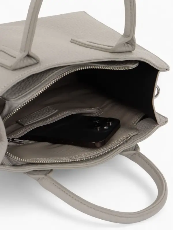 Сумка женская тоут TEXTURA на молнии, 29&times;10&times;25 см, однотонная, серая