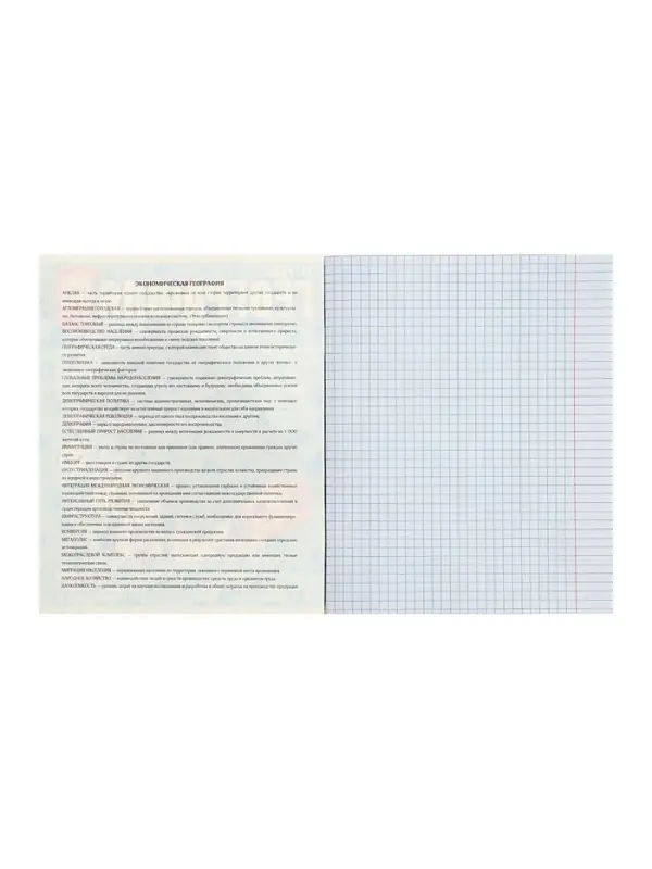 Тетрадь предметная 48 листов в клетку Calligrata &laquo;Журнал. География&raquo;, картонная обложка, серые листы