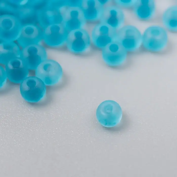 Бисер стекло 8/0  Бисер стекло 8/0 "Матовый полупрозрачный. Серо-синий" 10 гр